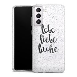 Silikon Glitter Case transparent-silber