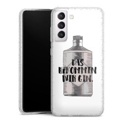 Silikon Glitter Case transparent-silber