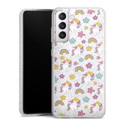 Silikon Glitter Case transparent-silber