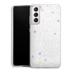 Silikon Glitter Case transparent-silber