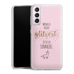 Silikon Glitter Case transparent-silber