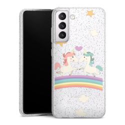 Silikon Glitter Case transparent-silber