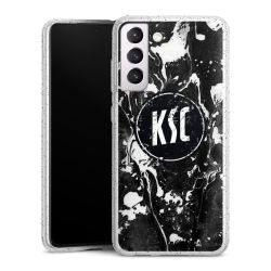 Silikon Glitter Case transparent-silber