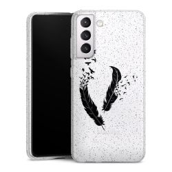 Silicone Glitter Case silver glitter