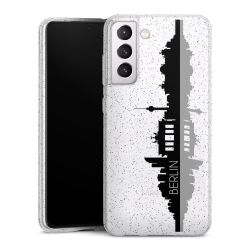 Silikon Glitter Case transparent-silber