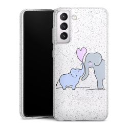 Silicone Glitter Case silver glitter