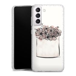 Silikon Glitter Case transparent-silber