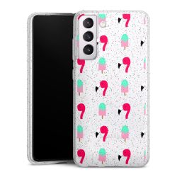 Silicone Glitter Case silver glitter