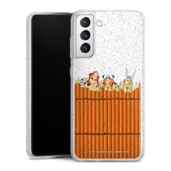 Silikon Glitter Case transparent-silber