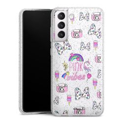 Silicone Glitter Case silver glitter