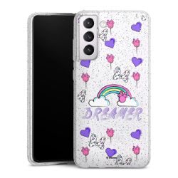 Silicone Glitter Case silver glitter