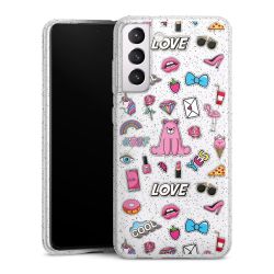 Silicone Glitter Case silver glitter