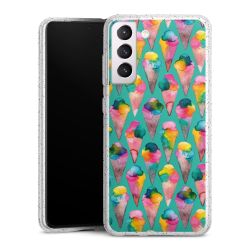 Silicone Glitter Case silver glitter