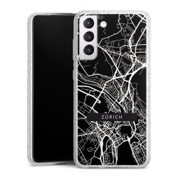 Silikon Glitter Case transparent-silber