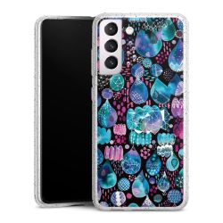 Silicone Glitter Case silver glitter