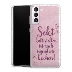 Silikon Glitter Case transparent-silber