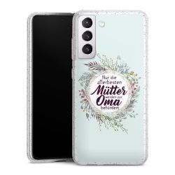 Silikon Glitter Case transparent-silber