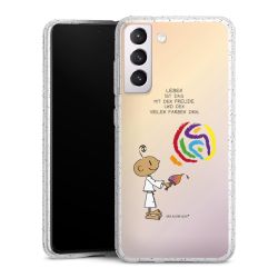 Silikon Glitter Case transparent-silber