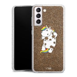 Silikon Glitter Case transparent-silber