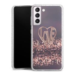 Silikon Glitter Case transparent-silber