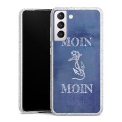 Silikon Glitter Case transparent-silber