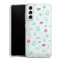 Silicone Glitter Case silver glitter