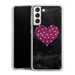 Silicone Glitter Case silver glitter