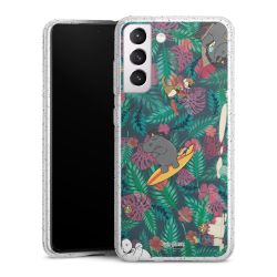 Silikon Glitter Case transparent-silber