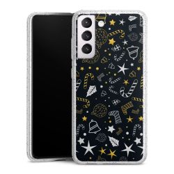 Silicone Glitter Case silver glitter