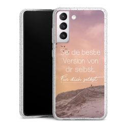 Silikon Glitter Case transparent-silber