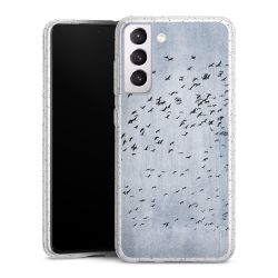 Silicone Glitter Case silver glitter