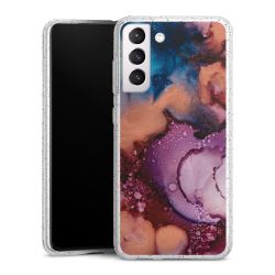 Silicone Glitter Case silver glitter