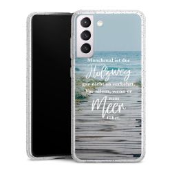 Silikon Glitter Case transparent-silber