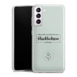 Silikon Glitter Case transparent-silber