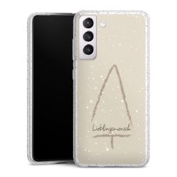 Silikon Glitter Case transparent-silber