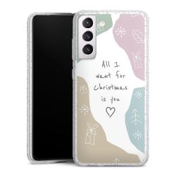 Silicone Glitter Case silver glitter