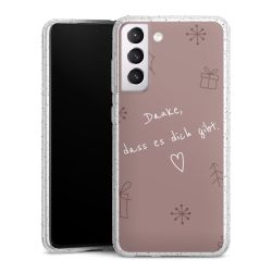 Silikon Glitter Case transparent-silber