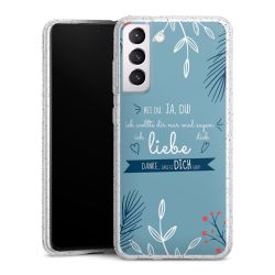 Silikon Glitter Case transparent-silber