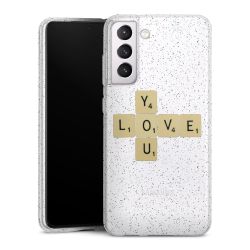 Silikon Glitter Case transparent-silber