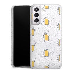 Silicone Glitter Case silver glitter