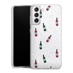 Silicone Glitter Case silver glitter