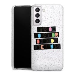 Silikon Glitter Case transparent-silber