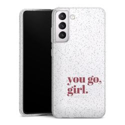 Silikon Glitter Case transparent-silber