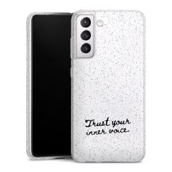 Silikon Glitter Case transparent-silber