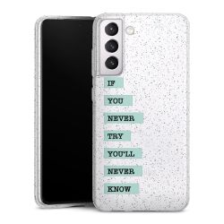 Silikon Glitter Case transparent-silber