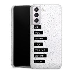 Silikon Glitter Case transparent-silber