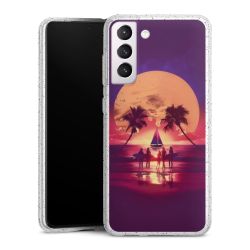 Silikon Glitter Case transparent-silber