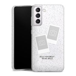 Silikon Glitter Case transparent-silber