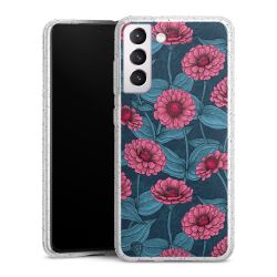 Silikon Glitter Case transparent-silber