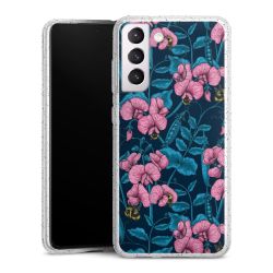 Silikon Glitter Case transparent-silber